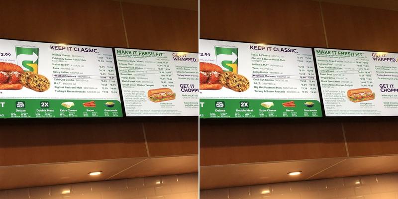 Subway Menu