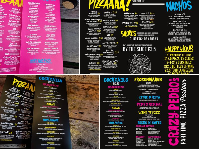 Crazy Pedro's Bridge Street Menu