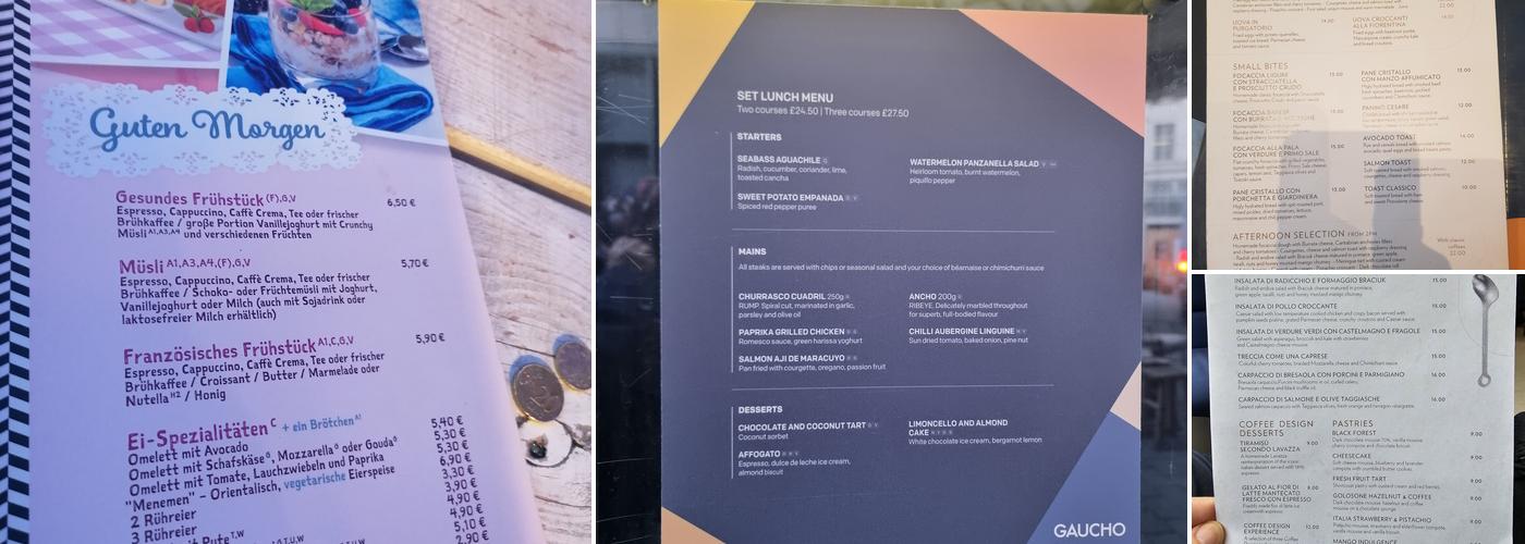 Lavazza Flagship Store Menu