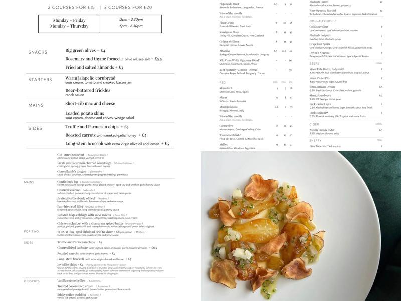 Wreckfish Bistro Menu