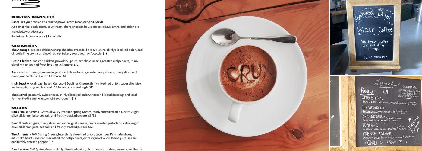 Sinks Coffee Menu