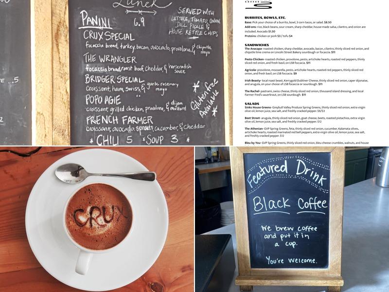 Sinks Coffee Menu