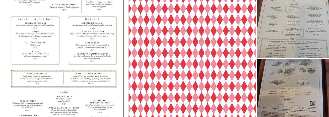 Harry's Dolce Vita Menu