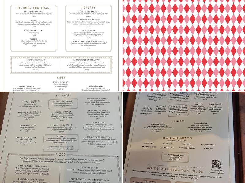 Harry's Dolce Vita Menu