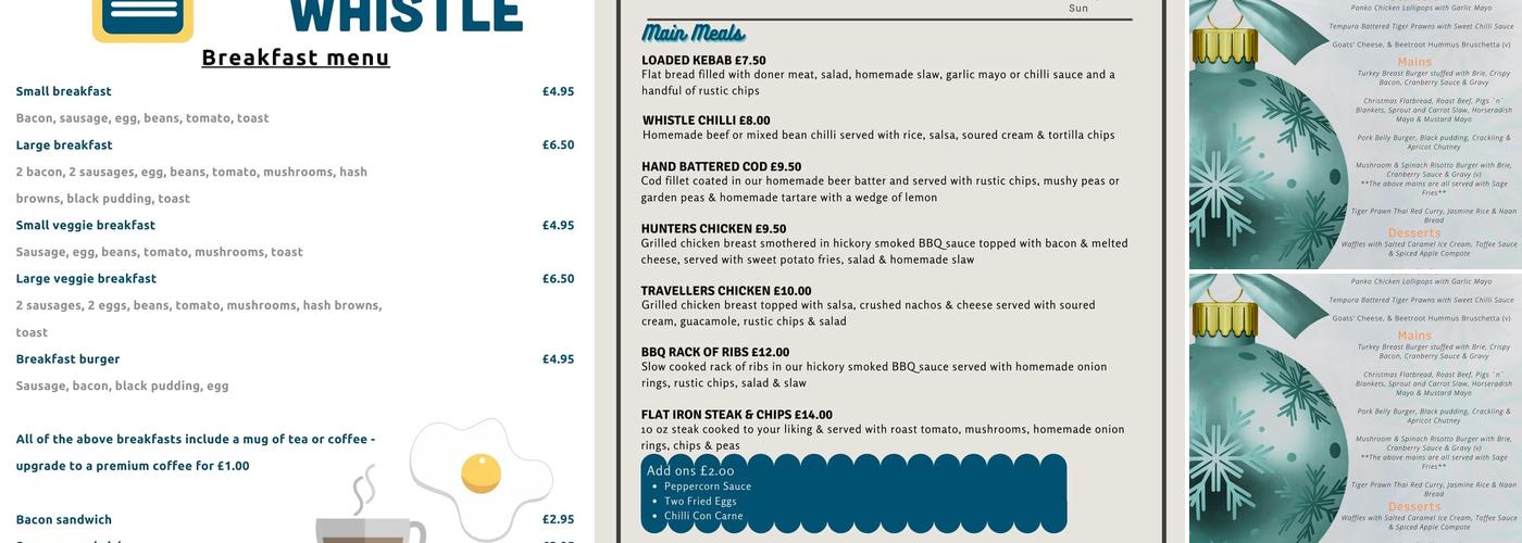 The Silent Whistle Menu