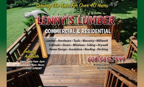 Lenny's Lumber W5602 County Rd G #1, Necedah Wisconsin 54646