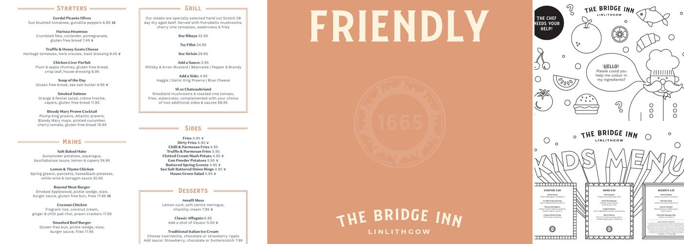 The Bridge Inn Menu
