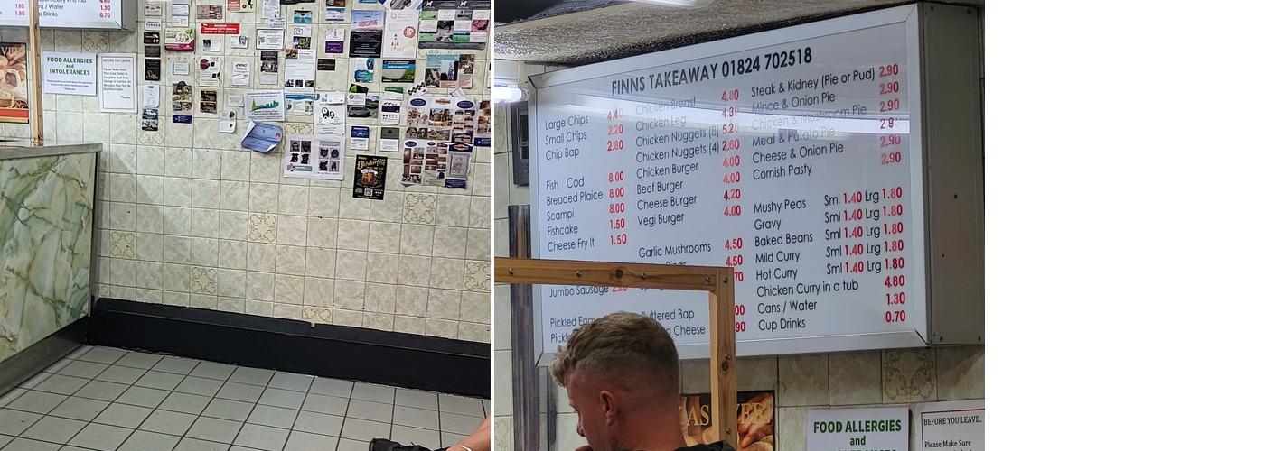 Finns Fish & Chip Shop Menu