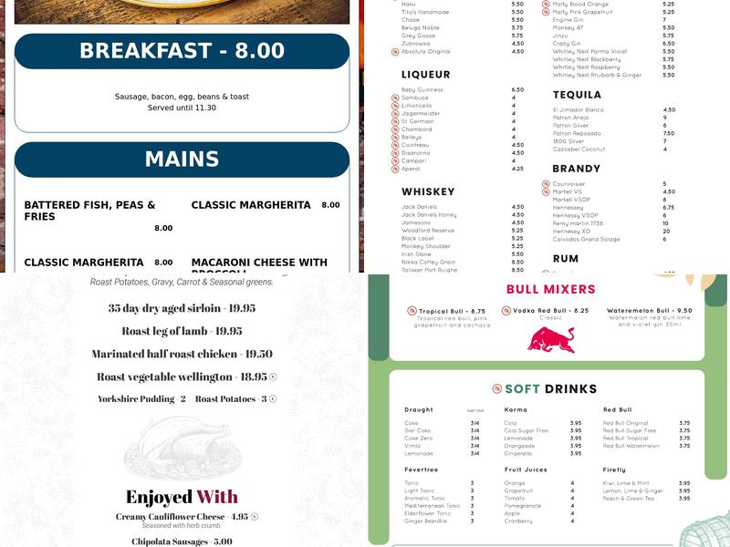 The Rolling Mill Menu