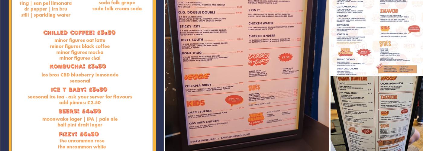 Earls Burger Co. Menu