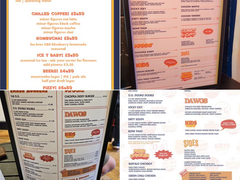 Earls Burger Co. Menu