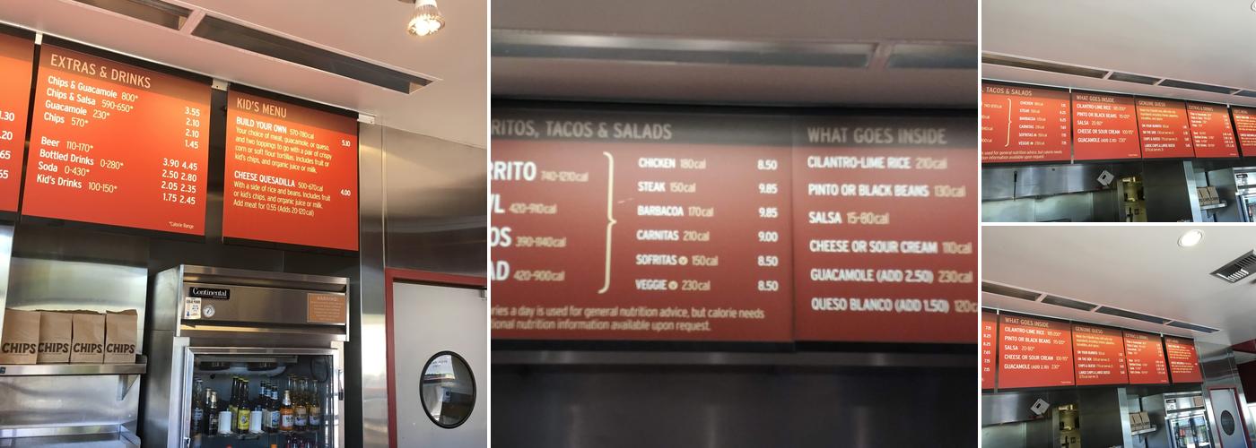 Chipotle Mexican Grill Menu
