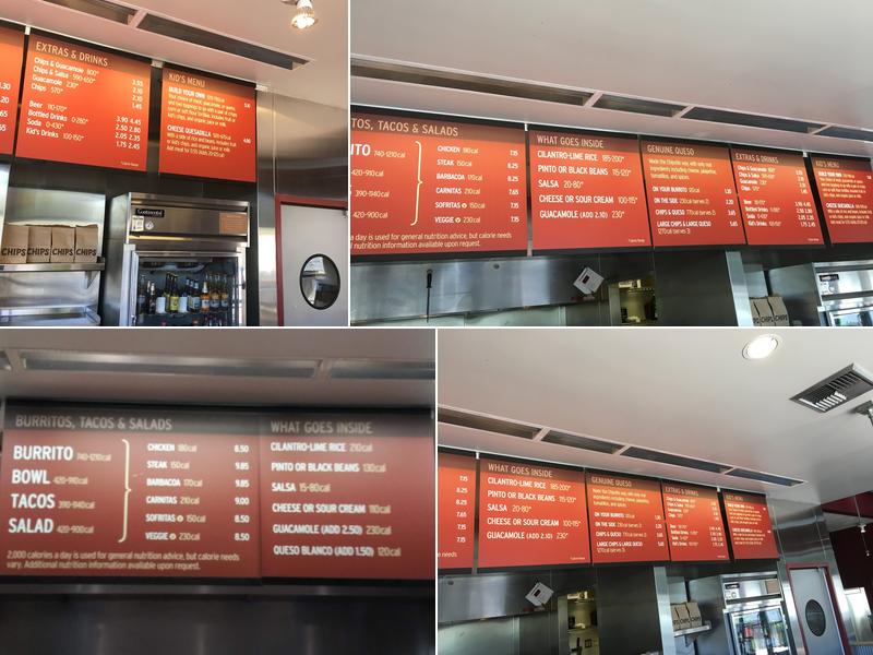 Chipotle Mexican Grill Menu