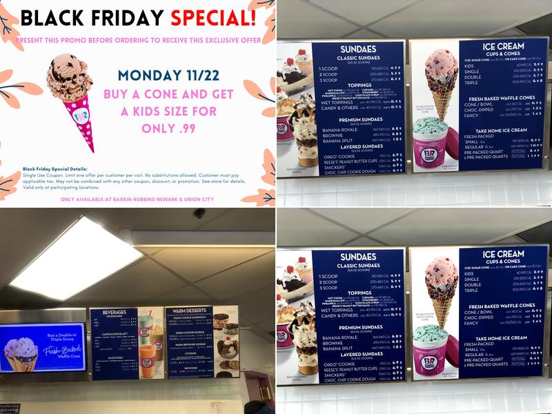 Baskin-Robbins Menu