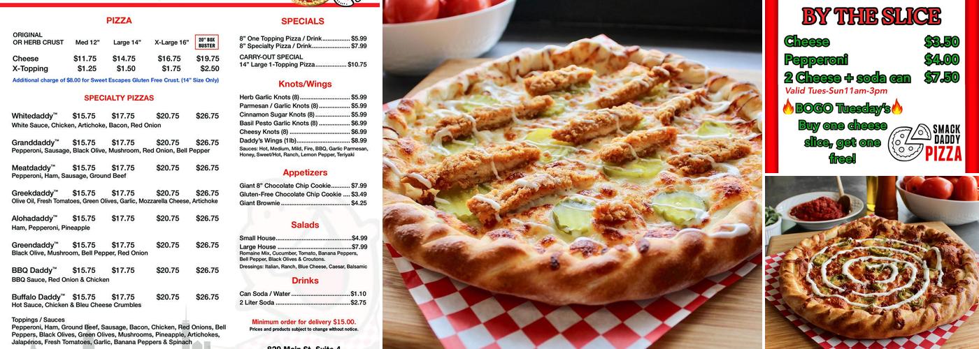 SmackDaddy Pizza Menu