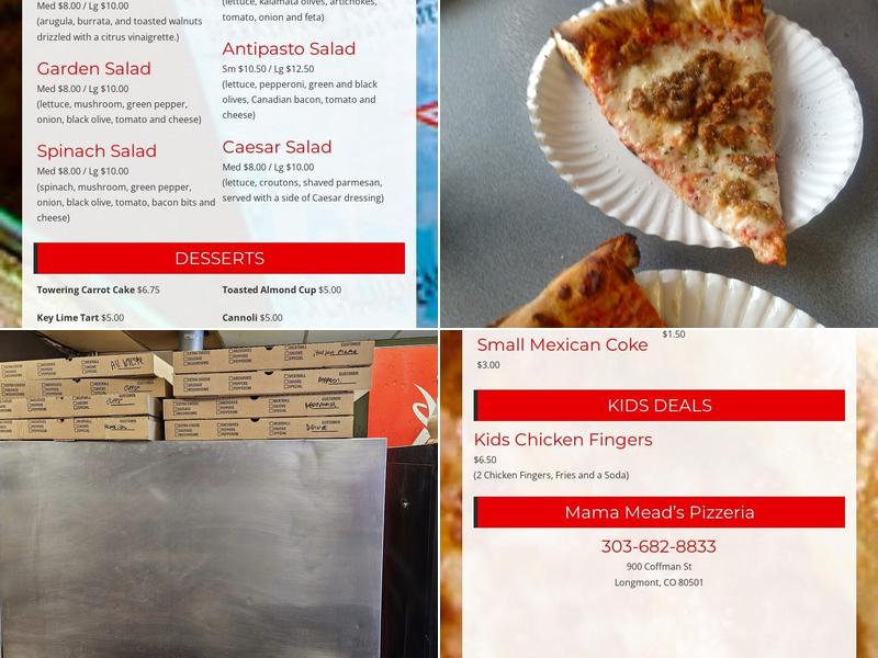 Mama Mead's Pizzeria Menu