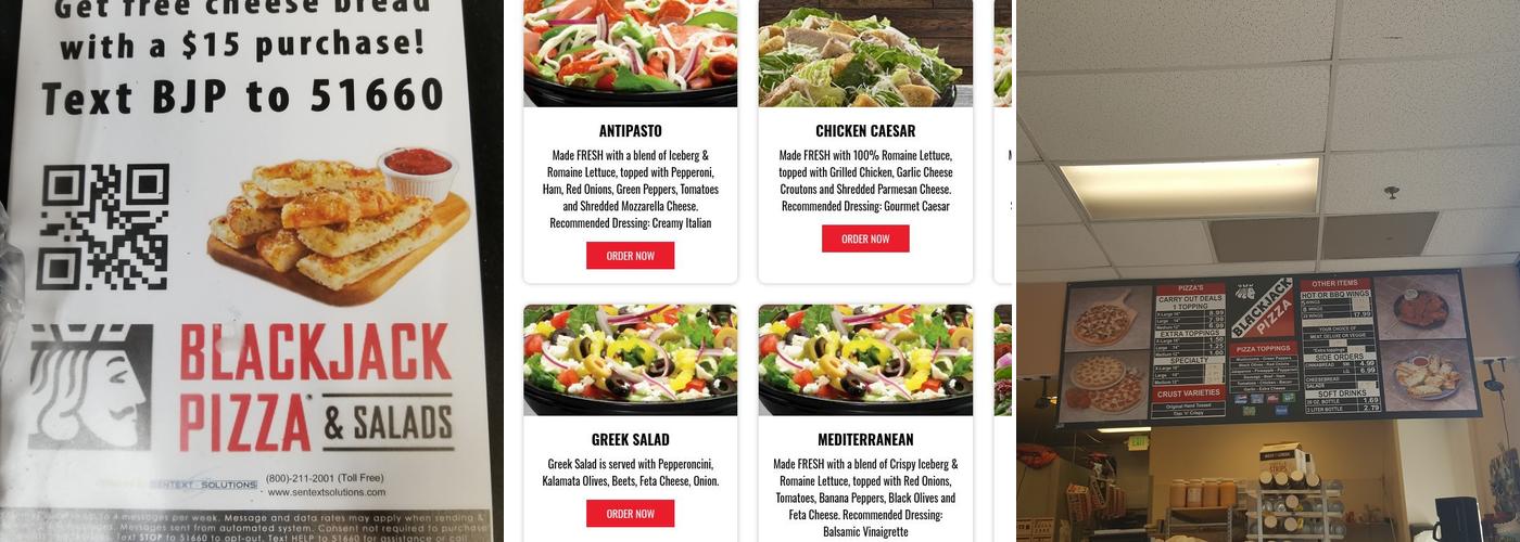 Blackjack Pizza & Salads Menu