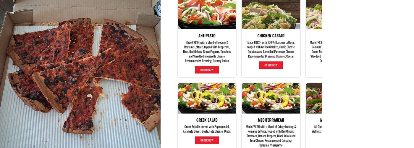 Blackjack Pizza & Salads Menu