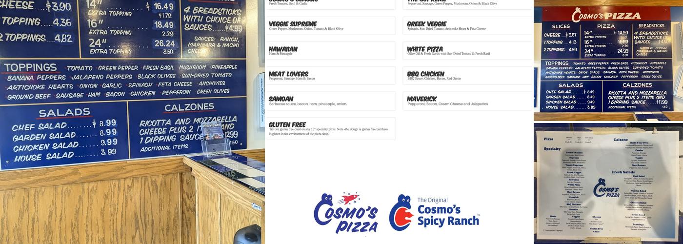 Cosmo's Pizza Menu
