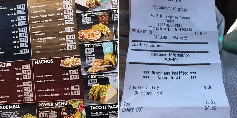 Taco Bell / KFC Menu