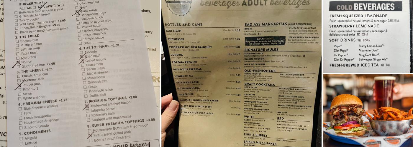Bad Daddy's Burger Bar Menu