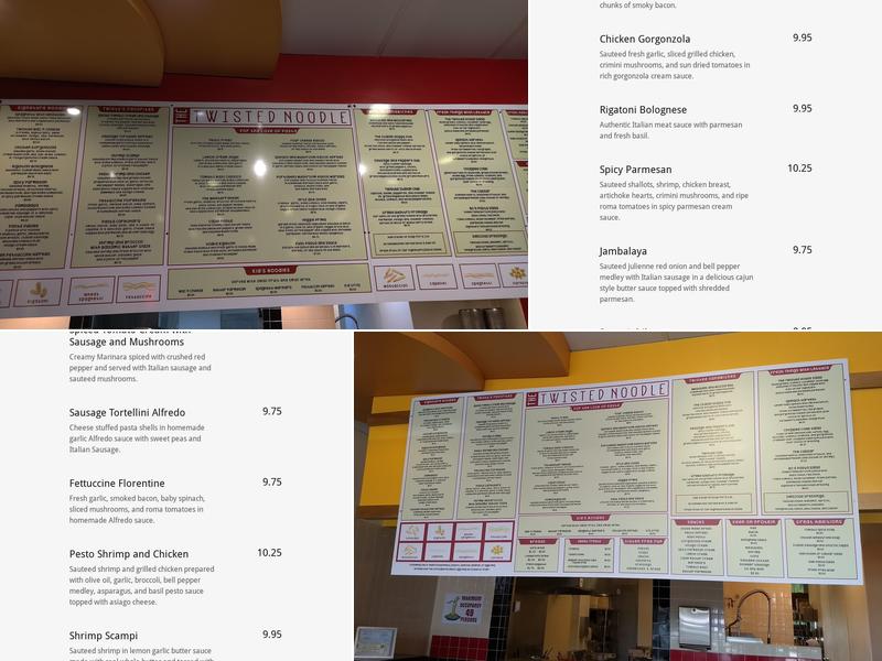 The Twisted Noodle Menu