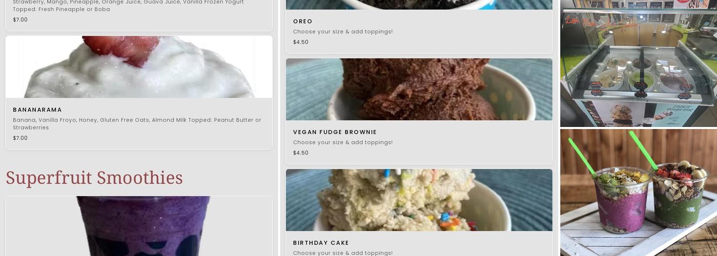 Twisted Roots Frozen Yogurt Menu