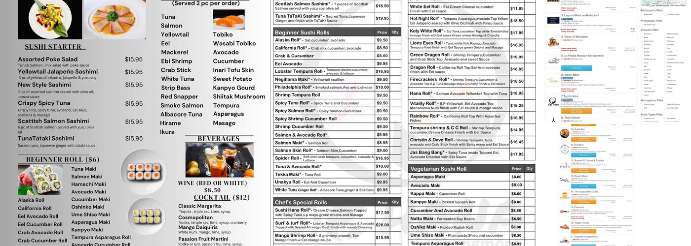 Sushi Hana Longmont Menu
