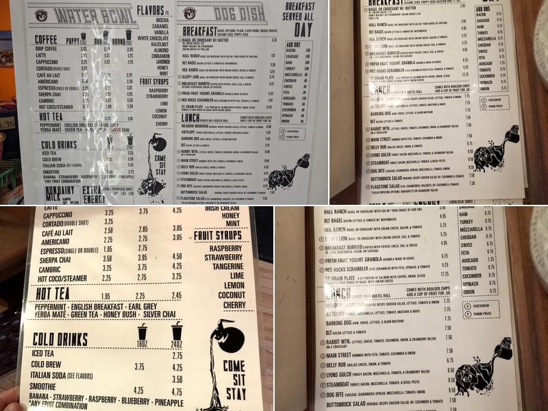 Barking Dog Cafe Menu