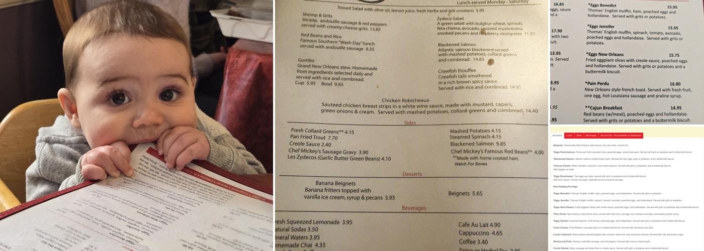 Lucile's Creole Cafe Menu