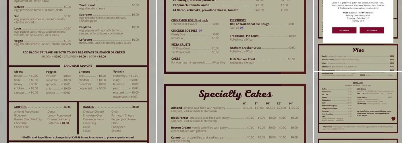 Aime's Love Menu