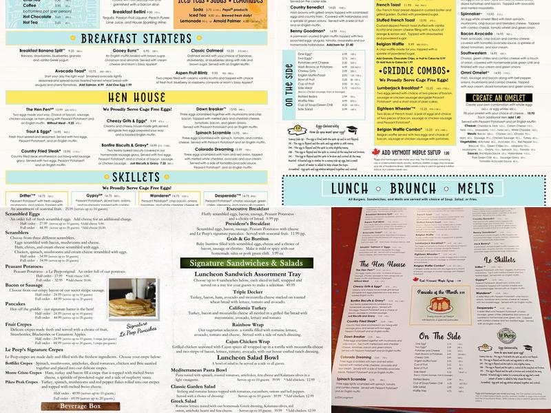Le Peep Menu