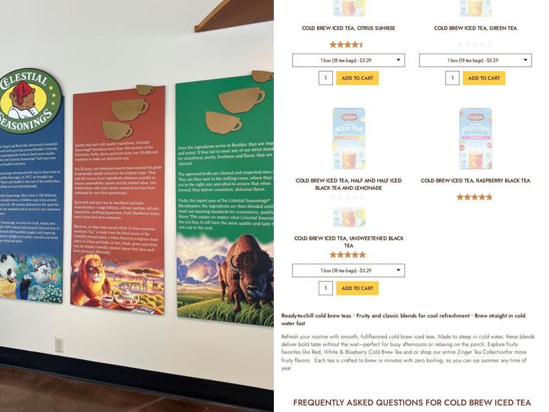 Celestial Seasonings Menu