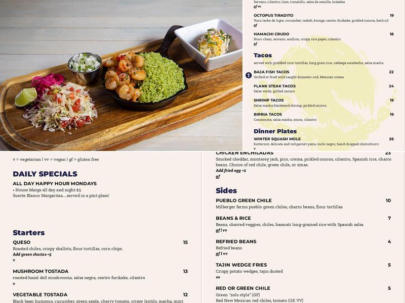 Centro Mexican Kitchen Menu