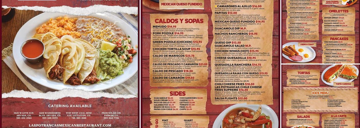 Las Potrancas Mexican Restaurant Arvada Menu