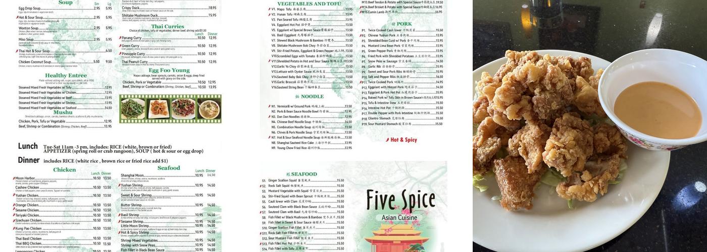Five Spice Menu