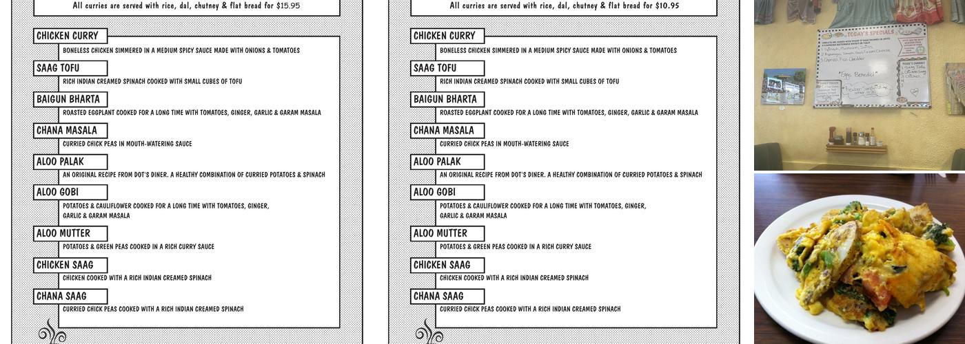 Dot's Diner Menu