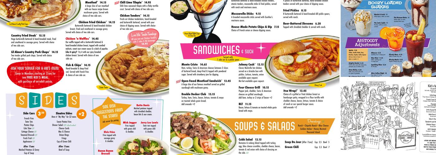 Gunther Toody's Menu