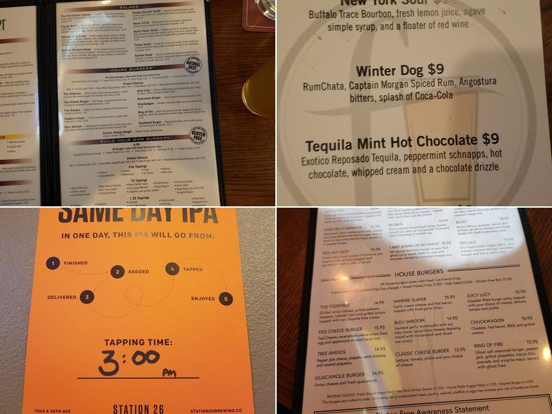 Federal Bar and Grill Menu