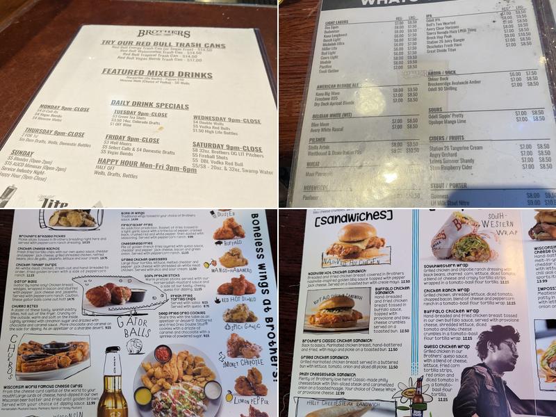 Brothers Bar & Grill Menu