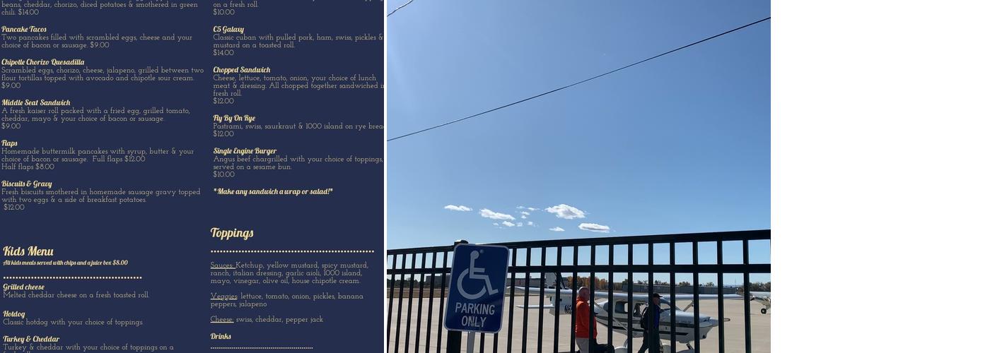 Flight Deck Grill Menu