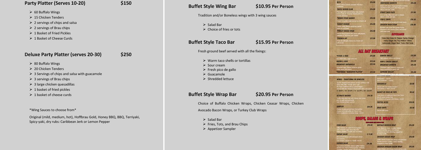 Hoffbrau Menu