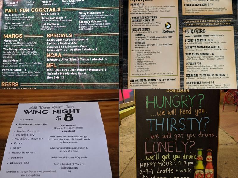 Stoney's Bar & Grill Menu