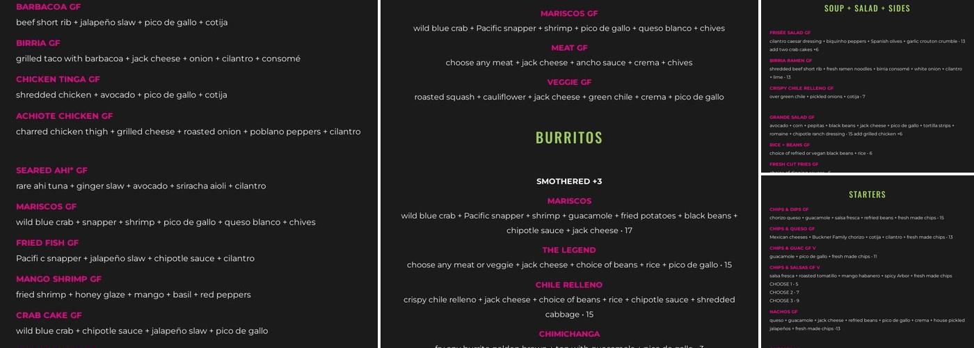 Jefe's Longmont Menu