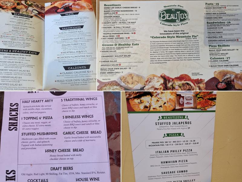 Beau Jo's Fort Collins Menu