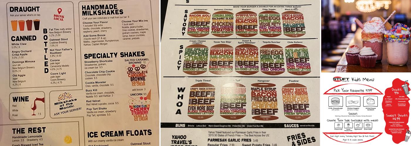 Stuft Burger Bar Menu