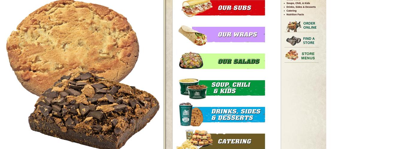 Silver Mine Subs Menu