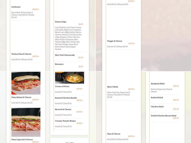Obee's Menu