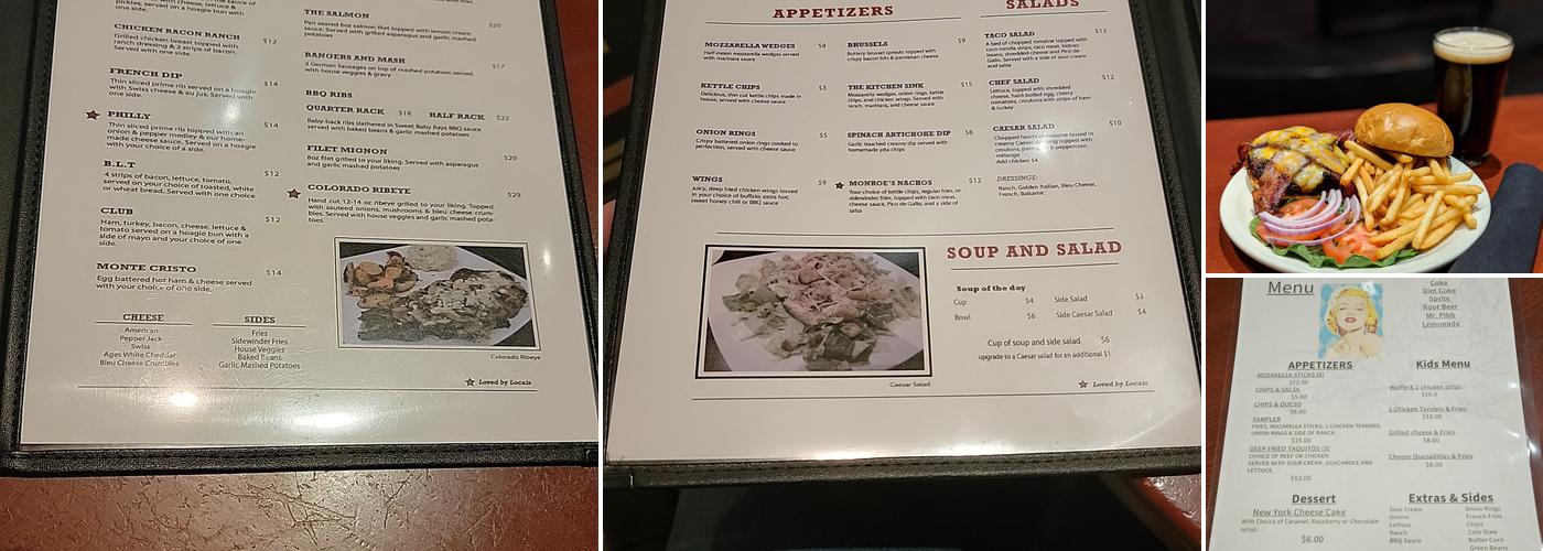 Monroe's Lounge Menu