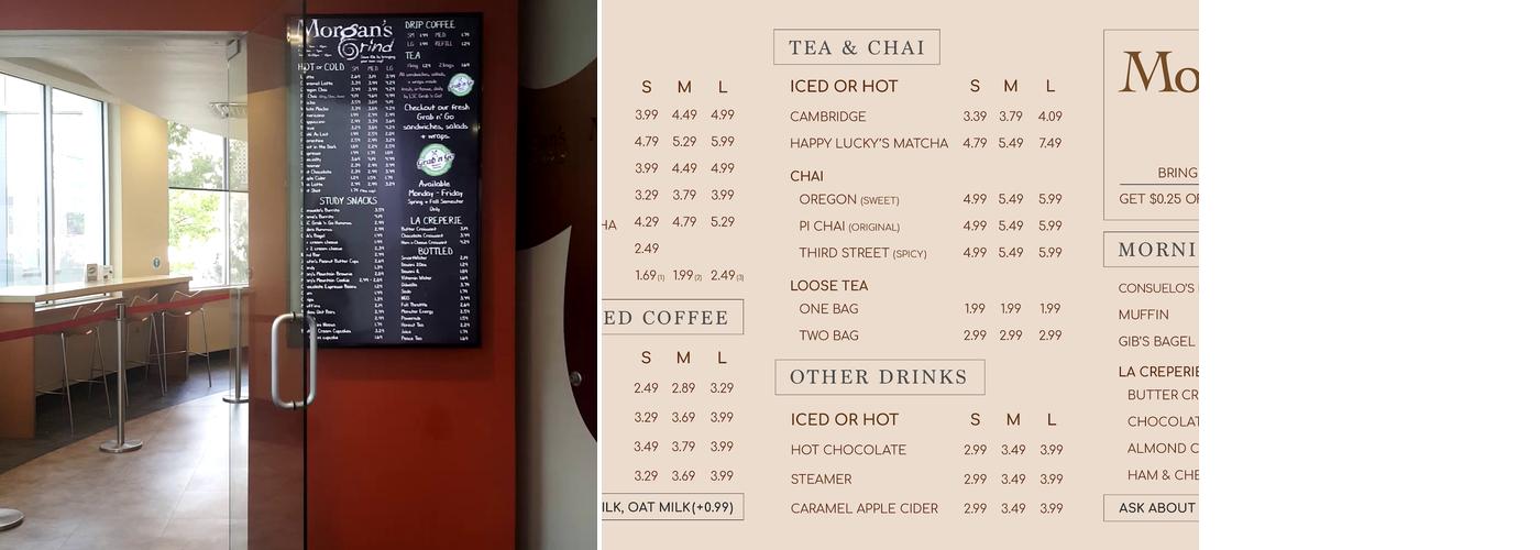 Morgan's Grind Cafe Menu